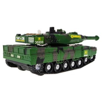 Interaktywny Czołg dla dzieci 3+ zielony + Ruchome elementy + Napęd friction + Dźwięki Światła